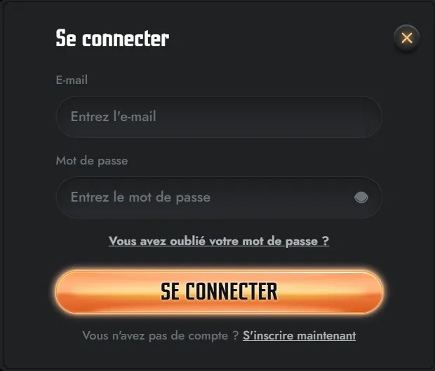 Écran de connexion Gransino pour accéder à votre compte