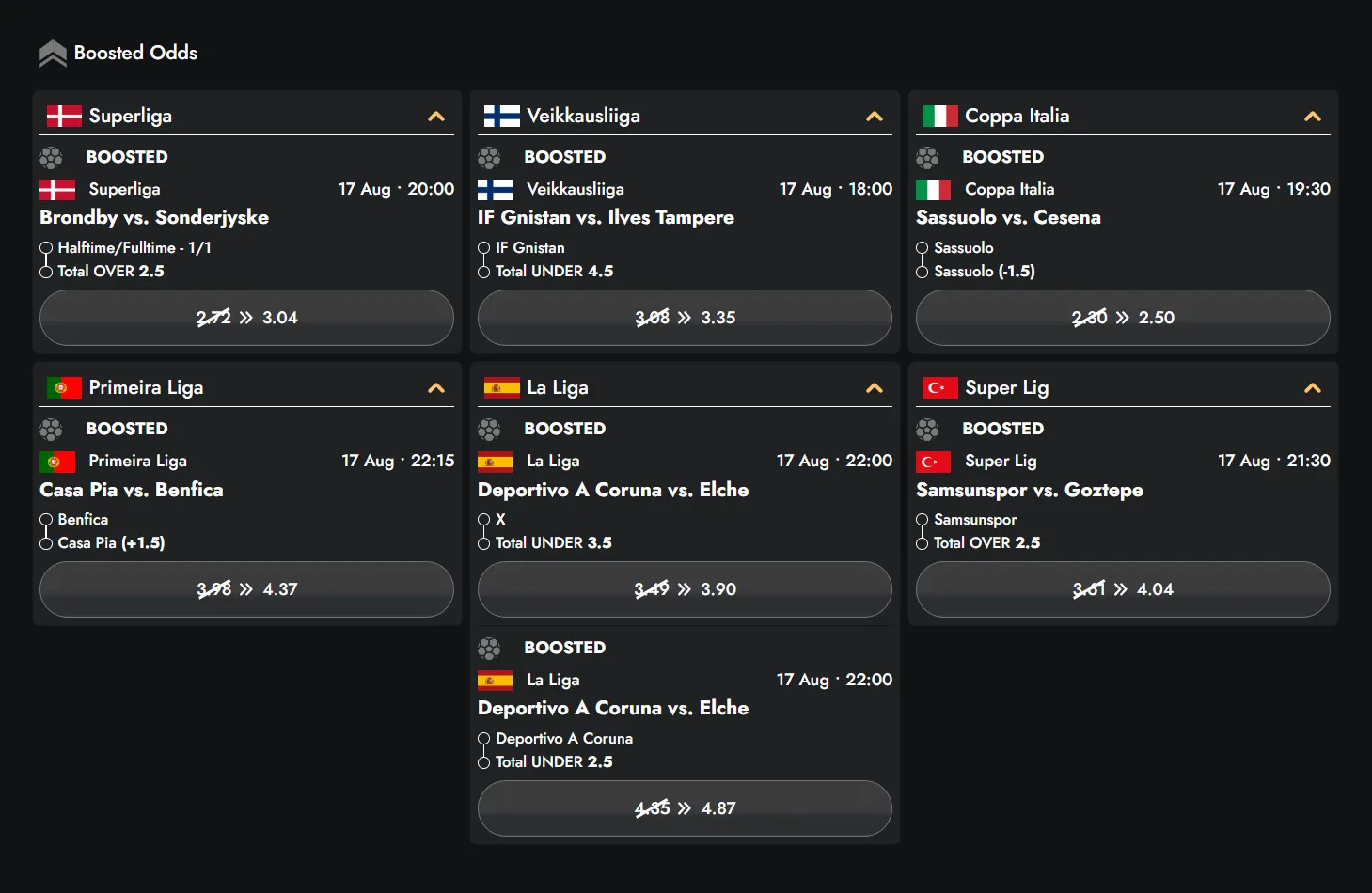 Bet Builder feature for combining event selections