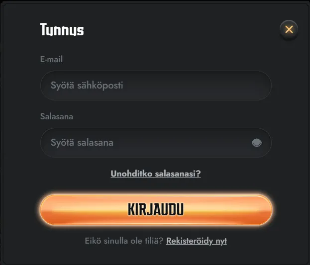 Gransino-kirjautumissivu tilin käytön ja salasanan palautuksen ohjeineen
