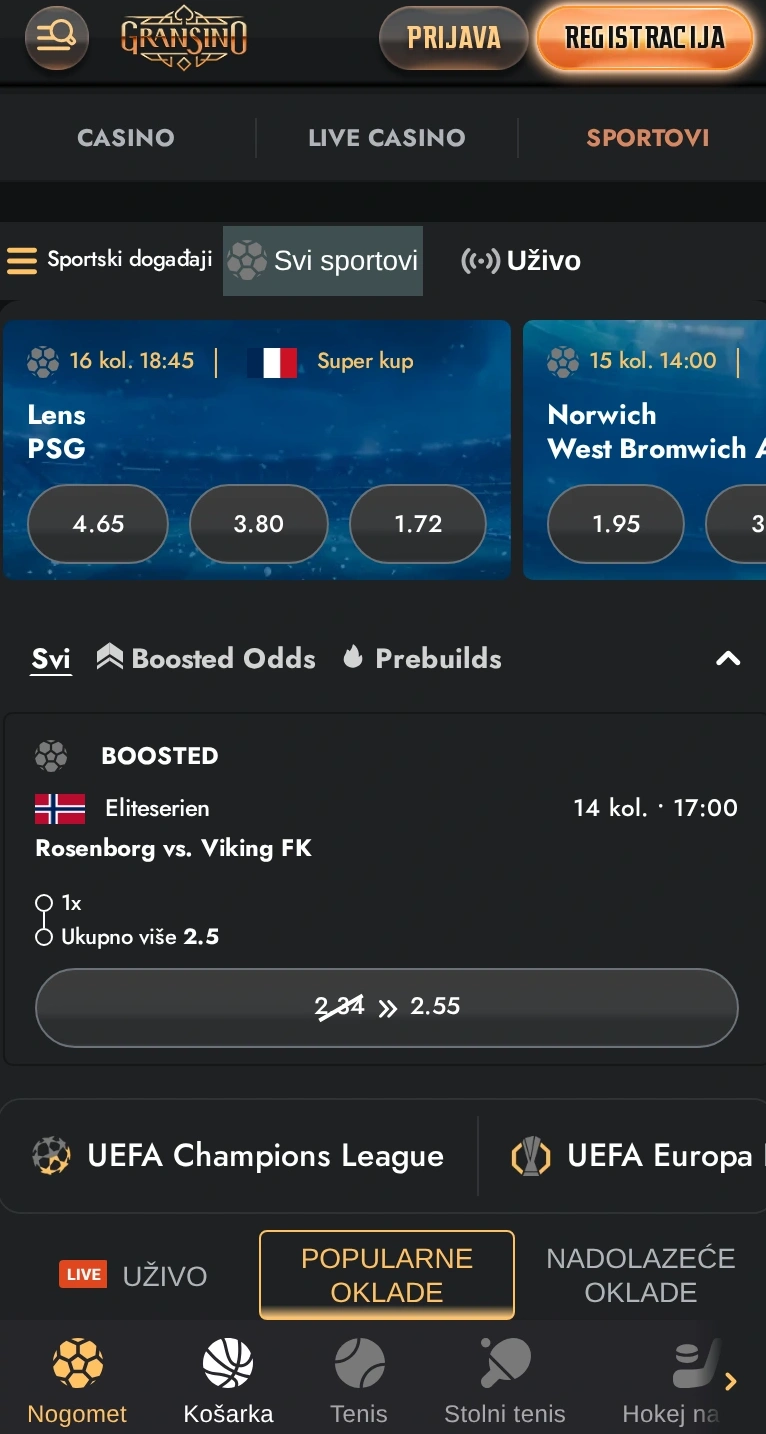 Mobilni preglednik za casino i sportsko klađenje