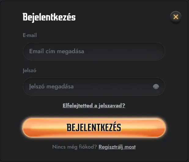 Gransino belépési felület fiókhozzáféréshez és jelszó-visszaállításhoz