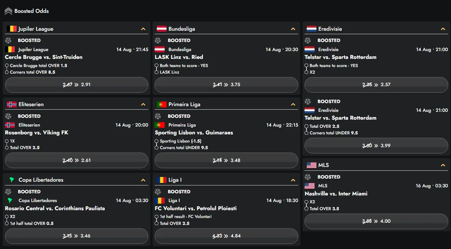 Bet Builder feature for selected sports events