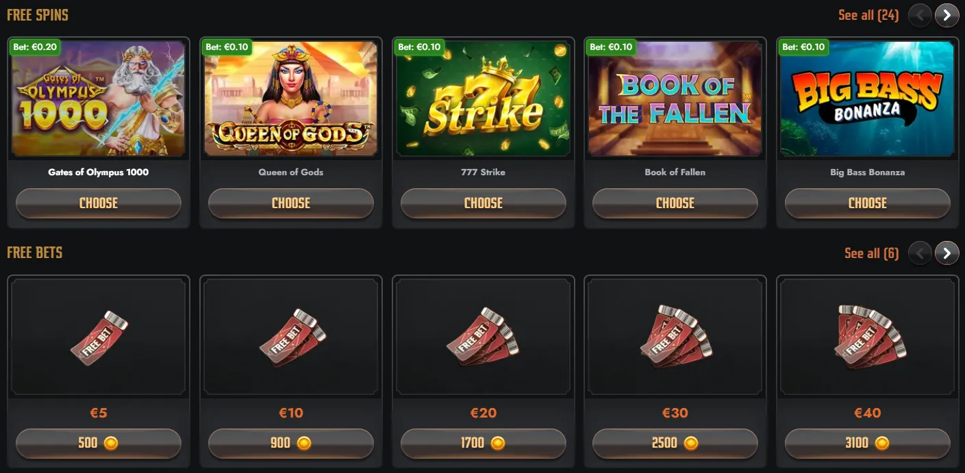 Gransino tournaments and Coins rewards overview