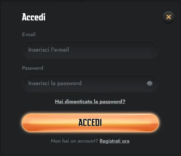 Schermata di accesso al conto Gransino su browser