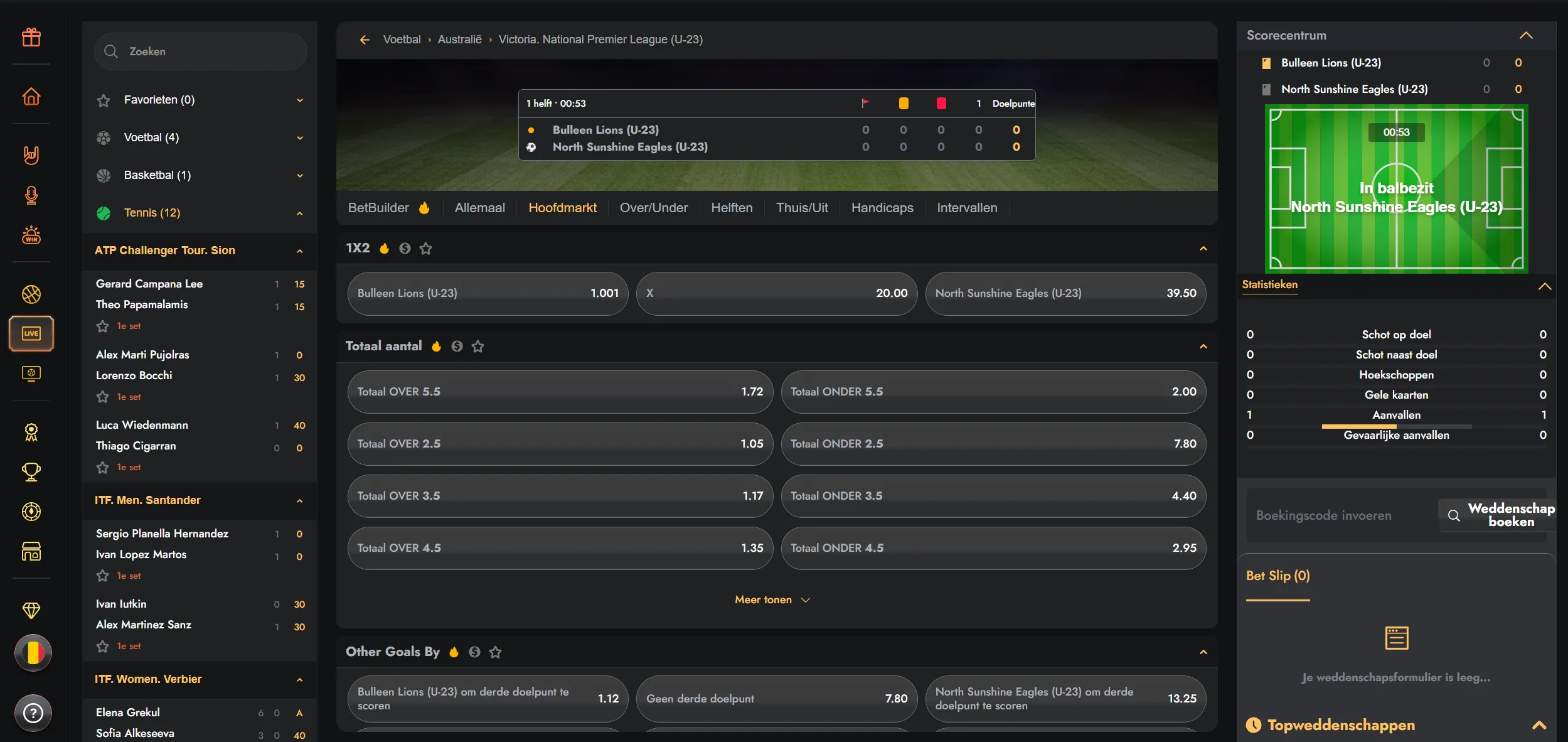 Liveweddenschappen met veranderende odds tijdens evenementen