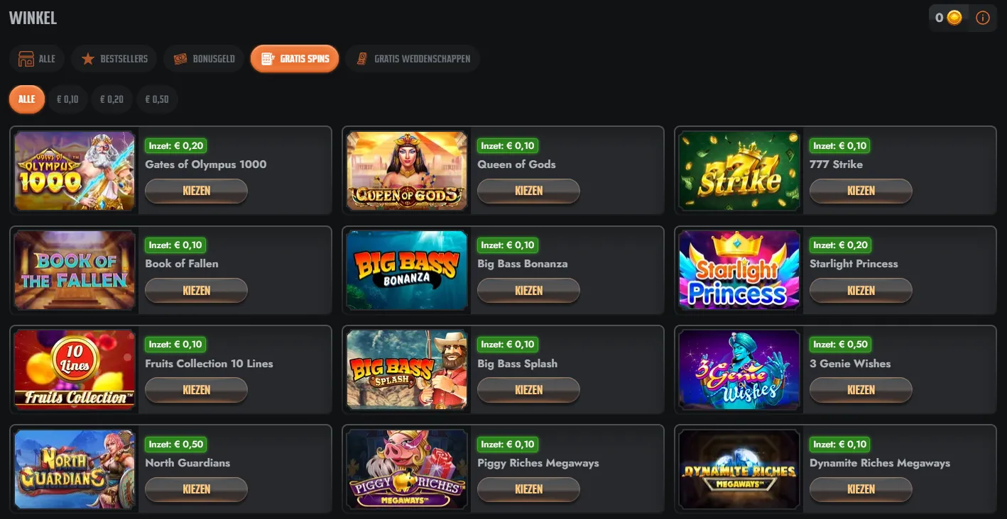 Promocode-invoer en bonusvoorwaarden bij Gransino