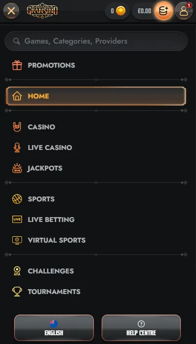 Gransino mobile website information and support