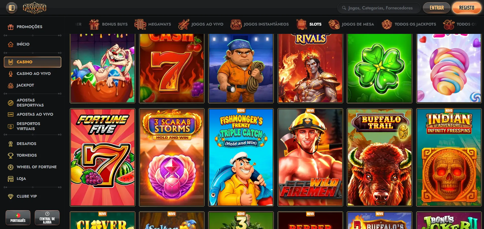 Seleção de slots e jogos Megaways