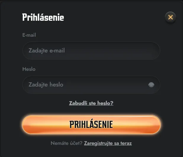 Hráč pri prihlasovaní do svojho účtu Gransino na mobilnom zariadení