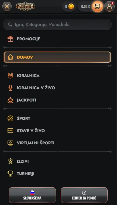 Mobilni dostop do iger, stav in računa